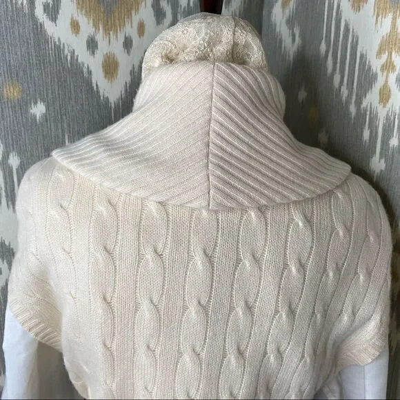 Ralph Lauren Ivory Cashmere Cable Shawl Collar Cardigan Vest - Picture 5 of 16